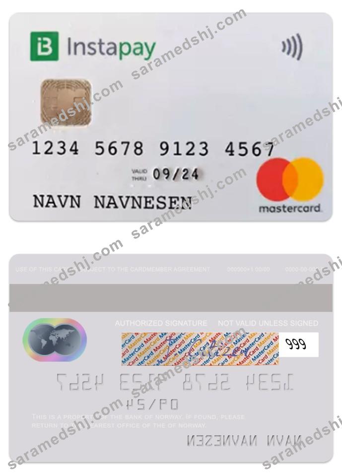 Norway Bank of Norway instapay mastercard